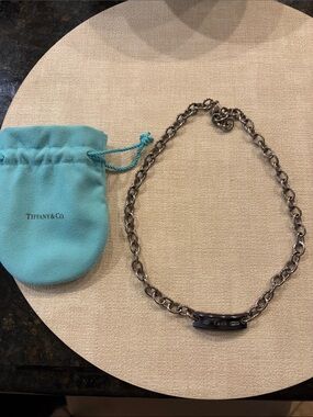 Tiffany & Co. Silver Chain Necklace with Blue Pouch